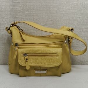 Croft & Barrow Yellow Genuine Leather Shoulder Bag